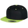 Casquette 6 panneaux snapback bicolore en laine mélangée, 380 g/m²