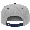 Casquette 6 panneaux snapback bicolore en laine mélangée, 380 g/m²