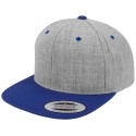 Casquette 6 panneaux snapback bicolore en laine mélangée, 380 g/m²