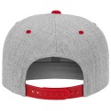 Casquette 6 panneaux snapback bicolore en laine mélangée, 380 g/m²