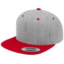 Casquette 6 panneaux snapback bicolore en laine mélangée, 380 g/m²