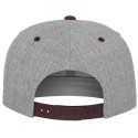 Casquette 6 panneaux snapback bicolore en laine mélangée, 380 g/m²