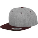 Casquette 6 panneaux snapback bicolore en laine mélangée, 380 g/m²