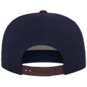 Casquette 6 panneaux snapback bicolore en laine mélangée, 380 g/m²