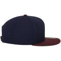 Casquette 6 panneaux snapback bicolore en laine mélangée, 380 g/m²