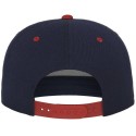 Casquette 6 panneaux snapback bicolore en laine mélangée, 380 g/m²
