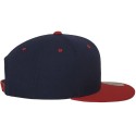 Casquette 6 panneaux snapback bicolore en laine mélangée, 380 g/m²