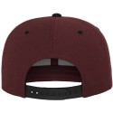 Casquette 6 panneaux snapback bicolore en laine mélangée, 380 g/m²