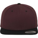 Casquette 6 panneaux snapback bicolore en laine mélangée, 380 g/m²