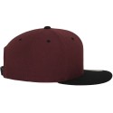 Casquette 6 panneaux snapback bicolore en laine mélangée, 380 g/m²