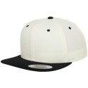 Casquette 6 panneaux snapback bicolore en laine mélangée, 380 g/m²