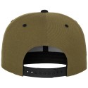 Casquette 6 panneaux snapback bicolore en laine mélangée, 380 g/m²