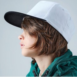 Casquette enfant snapback 5 panneaux à visière plate