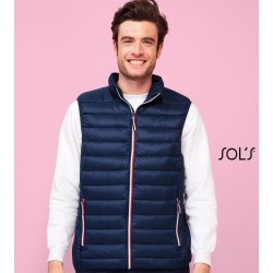 Doudoune light homme sans manches No Label avec zips tricolores