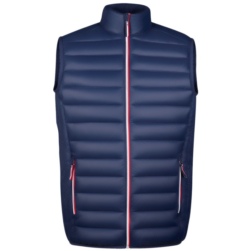 Doudoune light homme sans manches No Label avec zips tricolores