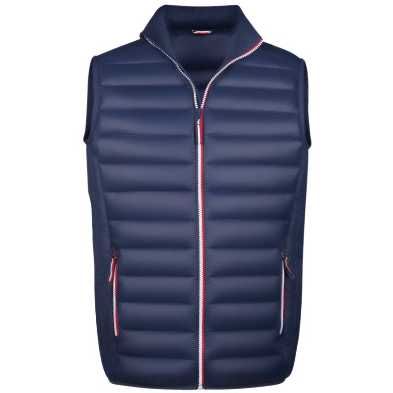 Doudoune light homme sans manches No Label avec zips tricolores