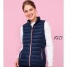 Doudoune light femme sans manches No Label avec zips tricolores