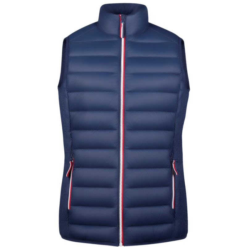 Doudoune light femme sans manches No Label avec zips tricolores