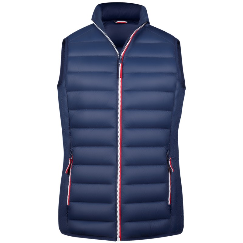 Doudoune light femme sans manches No Label avec zips tricolores