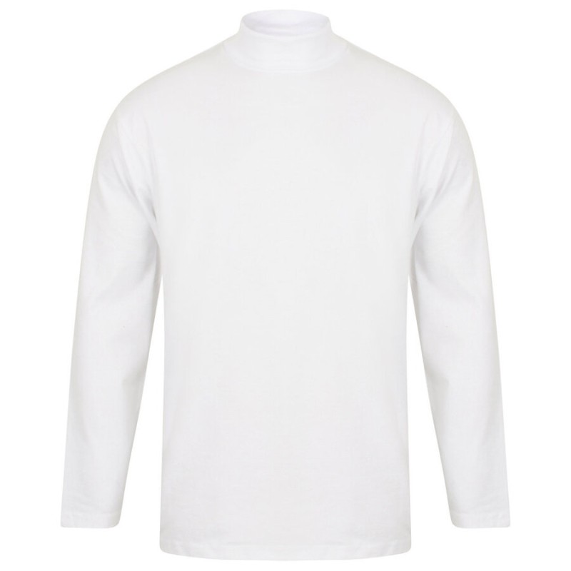 T-shirt col roulé doux et extensible en coton et élasthanne, 190 g/m²