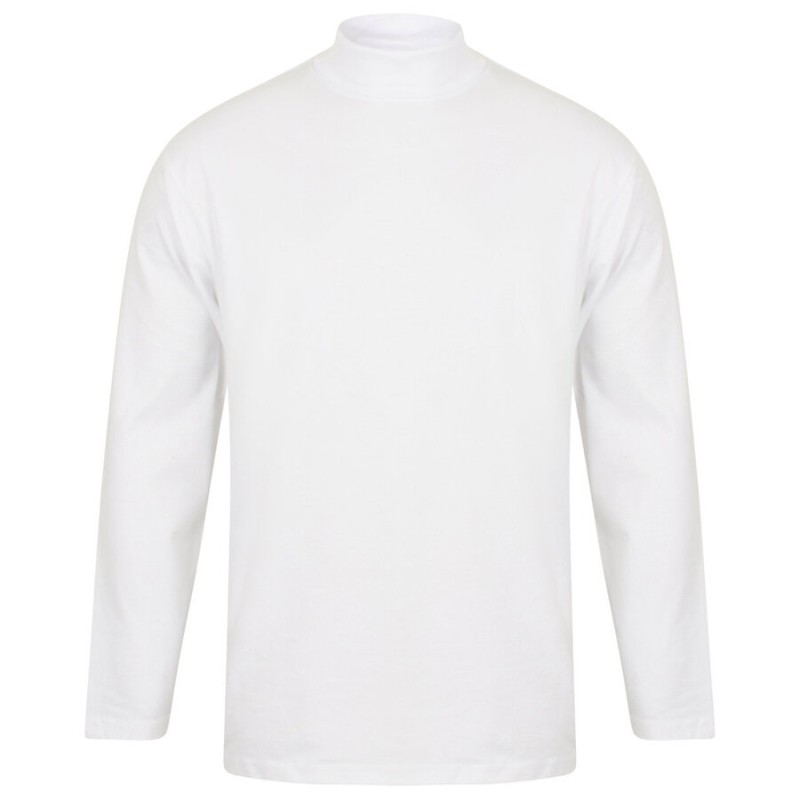 T-shirt col roulé doux et extensible en coton et élasthanne, 190 g/m²