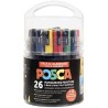 Pack XL couleurs classiques avec 26 marqueurs POSCA et 12 pointes de rechange