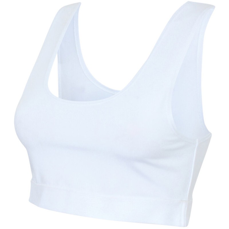 Brassière de sport crop top pour femme, bande sublimable, 240 g/m²