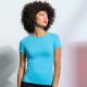 T-shirt stretch femme col rond en coton et élasthanne, 165 g/m²