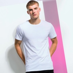 T-shirt stretch homme col rond en coton et élasthanne, 165 g/m²