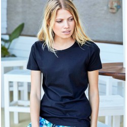 T-shirt manches courtes épais pour femme coupe ajustée, 185 g/m²