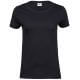 T-shirt femme col rond en coton BIO manches courtes, 160 g/m²
