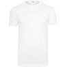 T-shirt épais col rond en coton doux sans étiquette de marque, 200 g/m²