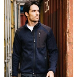 Veste polaire molletonnée, empiècement softshell sur la poitrine