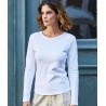 T-shirt manches longues femme épais en coton interlock, 220 g/m²