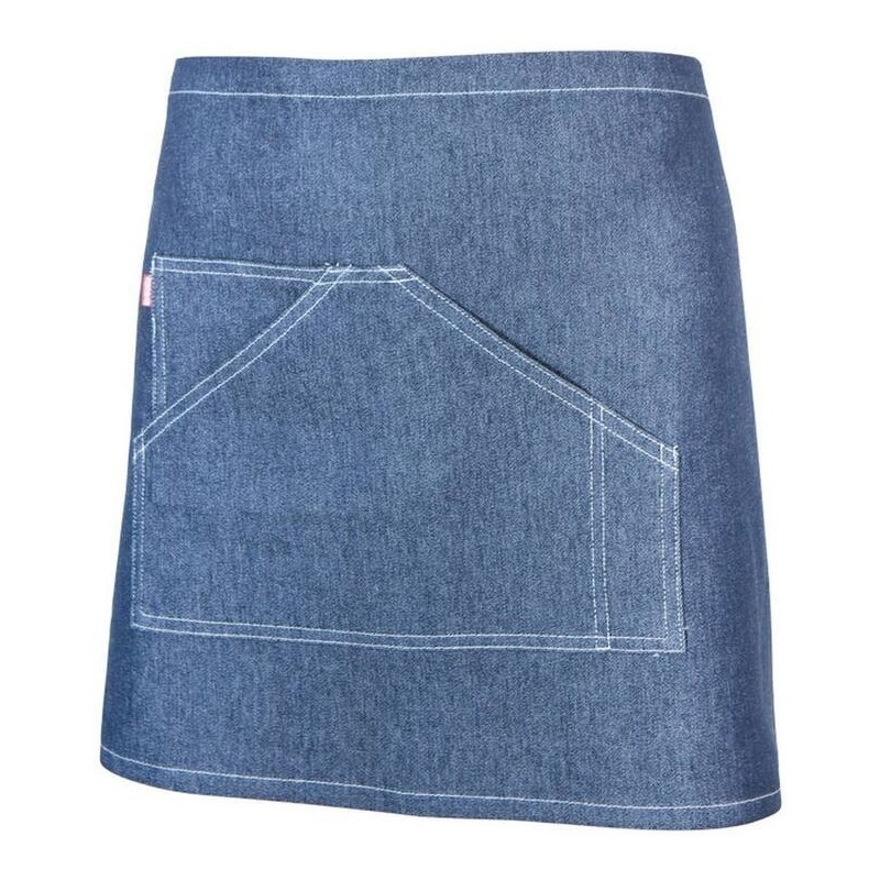 Tablier en denim court sans bavette, 2 poches avant, 260 g/m²