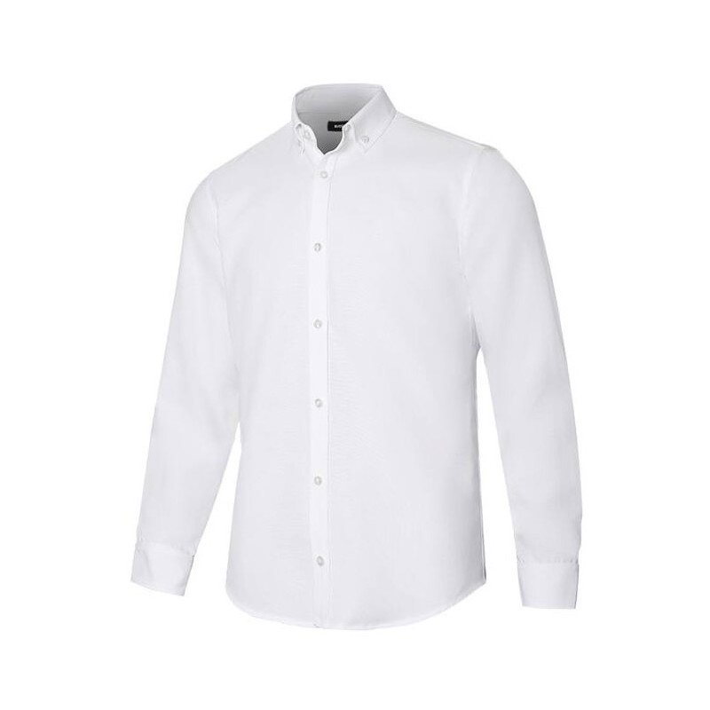 Chemise oxford stretch homme manches longues, col boutonné, 180 g/m²