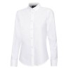 Chemise oxford stretch femme manches longues, col boutonné, 180 g/m²