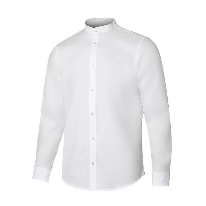 Chemise homme col mao manches longues, 115 g/m²