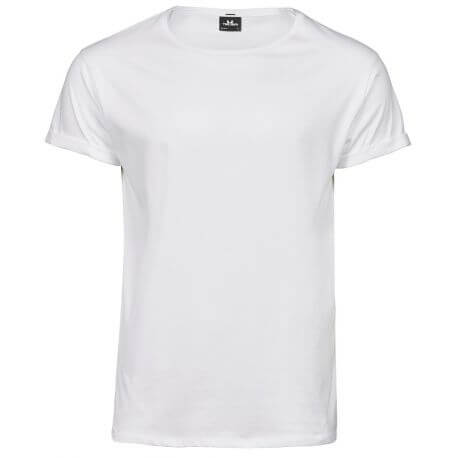 T-shirt homme décontracté manches courtes retroussées, 160 g/m²
