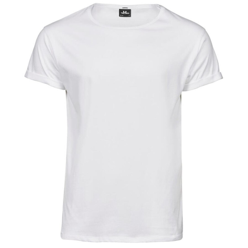 T-shirt homme décontracté manches courtes retroussées, 160 g/m²