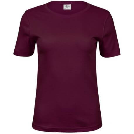 T-shirt femme épais en coton interlock compacte lavable à 60°C, 220 g/m²