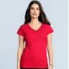 T-shirt col V femme manches courtes en coton ringspun softstyle, 150 g/m²