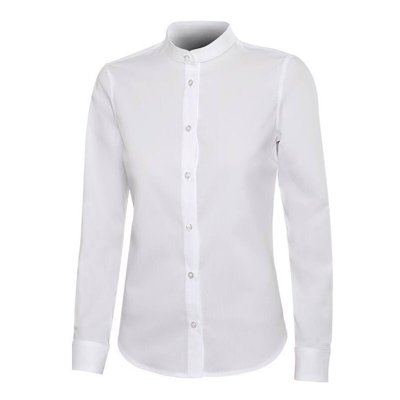 Chemise femme col mao manches longues, 115 g/m²