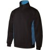 Sweat-shirt bicolore col montant zippé anti-peluche, 260 g/m²