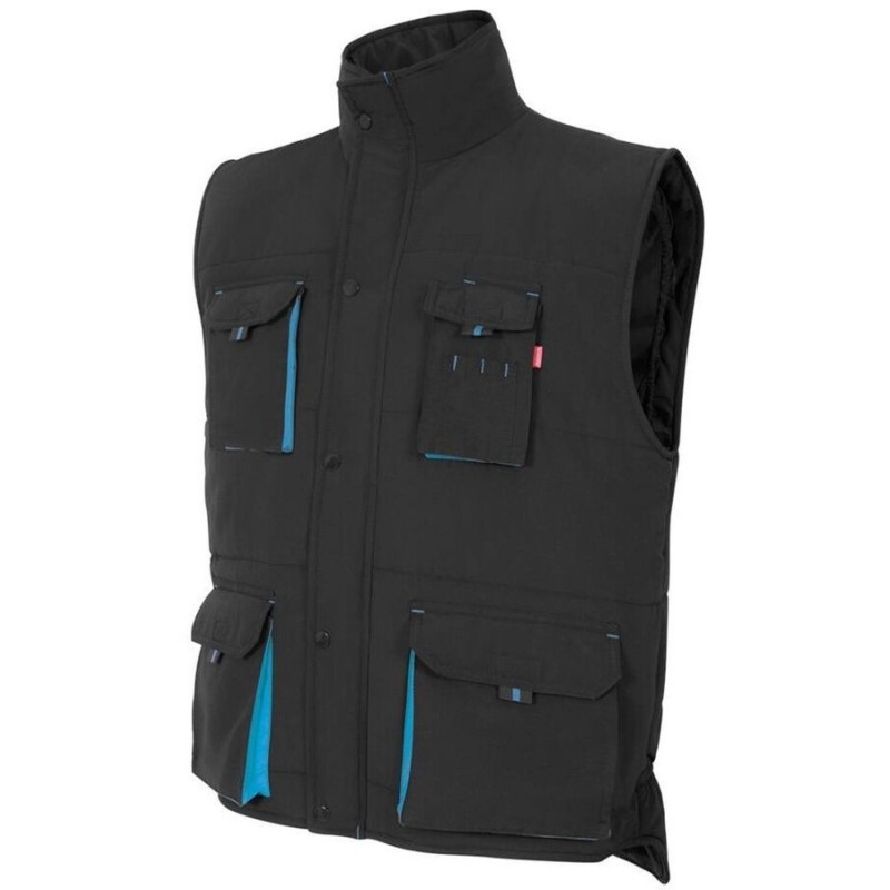 Bodywarmer, gilet matelassé coupe-vent bicolore 7 poches, 220 g/m²