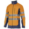 Blouson softshell bicolore haute visibilité, bandes et poignets réfléchissants, 320 g/m²