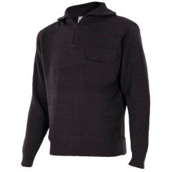 Pull épais col montant zippé anti-peluche en acrylique, 190 g/m²