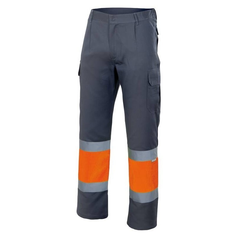 Pantalon bicolore haute visibilité, 2 bandes réfléchissantes aux jambes, 190 g/m²