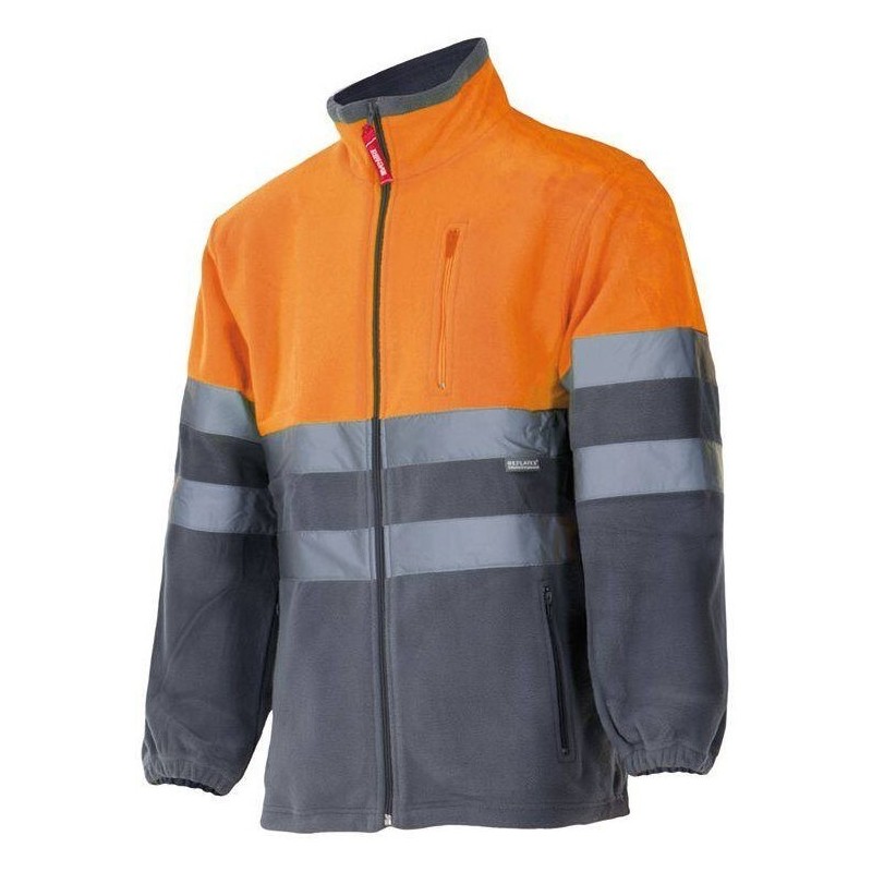 Veste polaire bicolore haute visibilité avec bandes réfléchissantes, 280 g/m²