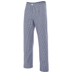 Pantalon de cuisinier à carreaux à pinces, 3 poches, 120 g/m²